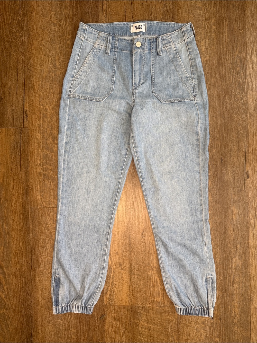PAIGE Women’s Mayslie Soft Denim Light Wash Jogger Size 25 - Picture 2 of 11